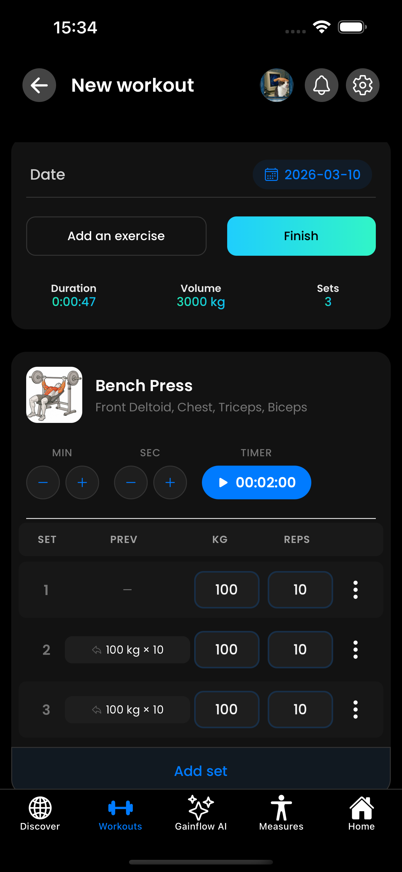 Aplikacja do śledzenia treningów Gainflow